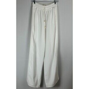 Seaspice Resort Wear Beachy White Wide Leg Pants Sz XL Womens Peruvian Cotton